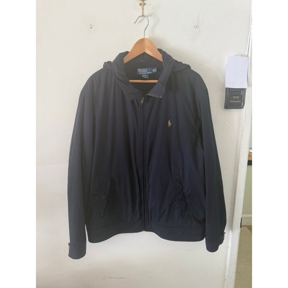 Men's Polo Ralph Lauren Jacket XL Navy Blue Full Zip Hooded - Picture 6 of 13